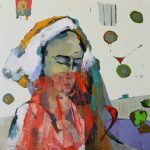 Orientală cu șal roșu_Oriental woman with red scarf_100cm:100cm_EUR 3,700.00