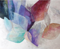 7_Hydrangea 02 – oil and mixed media on canvas, 100×150, framed